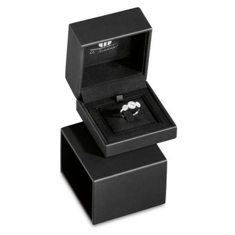 Bague de fiançailles en or blanc et diamant dans écrin Hauthentic