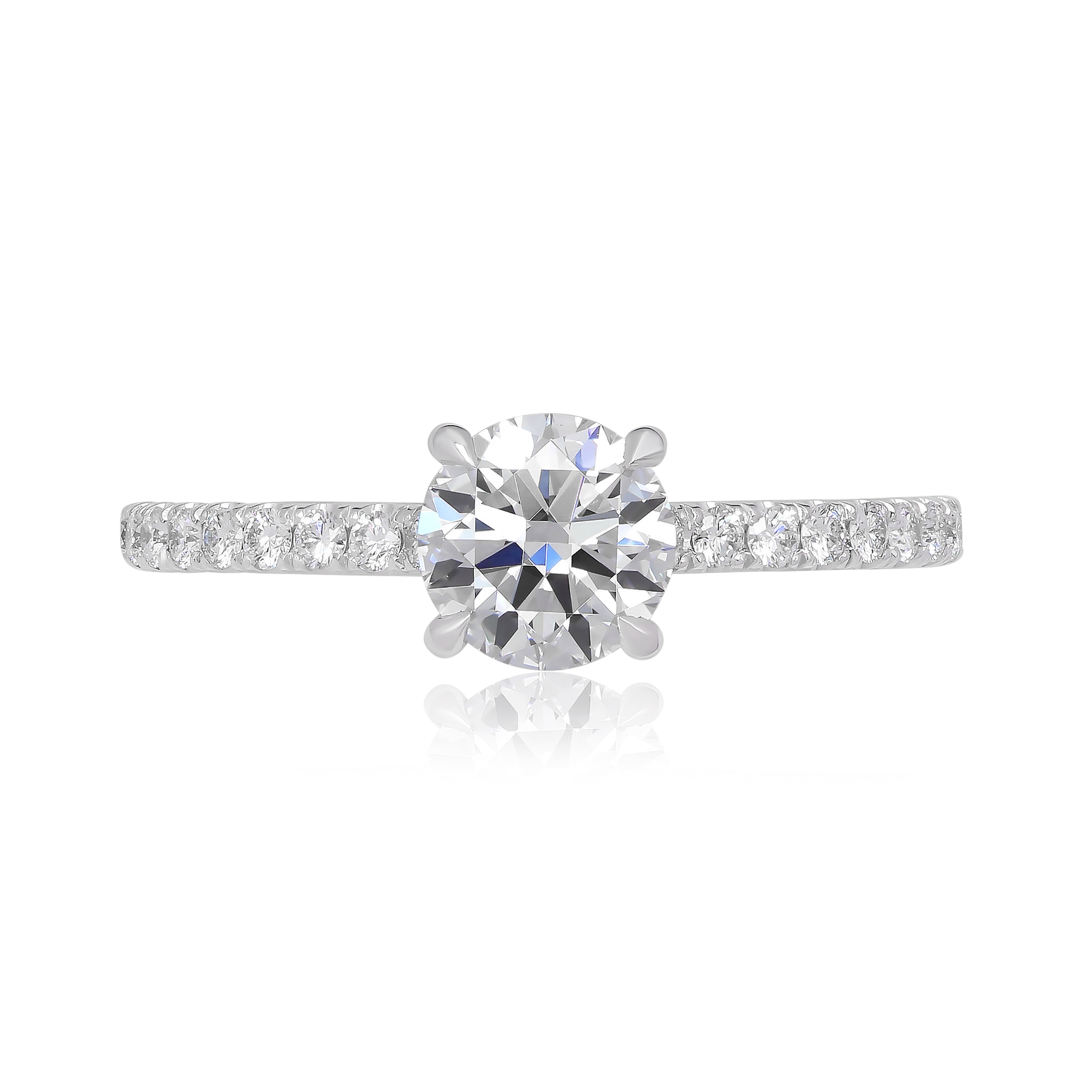 Bague de fiançailles Cristalline en or blanc 18k