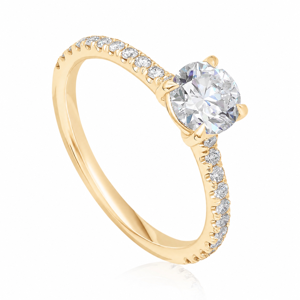 Bague de fiançailles Cristalline en or jaune 18k