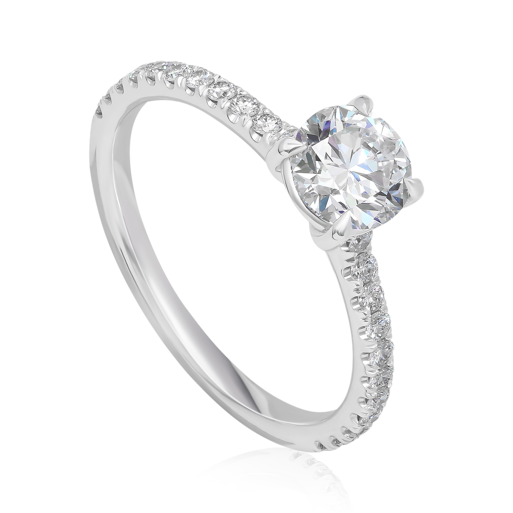 Bague de fiançailles Cristalline en platine