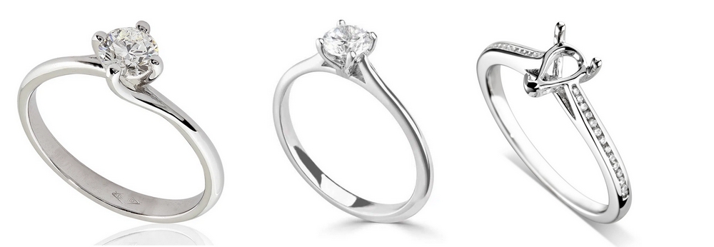 Assortiment de bagues en diamant et or blanc Hauthentic