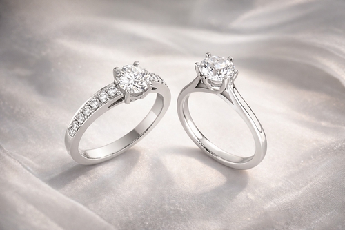 Bagues de fiançailles en or blanc et diamant Radieuse et Jolie.