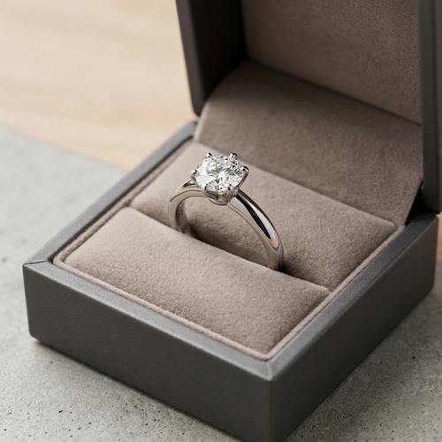 Solitaire en platine 950