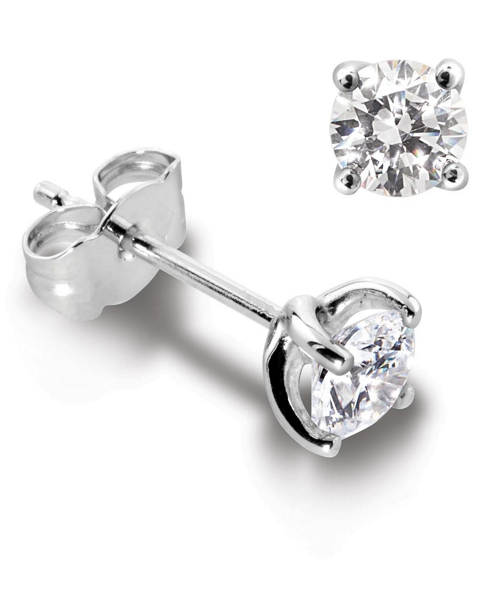 Boucles d'oreilles en or blanc et diamant