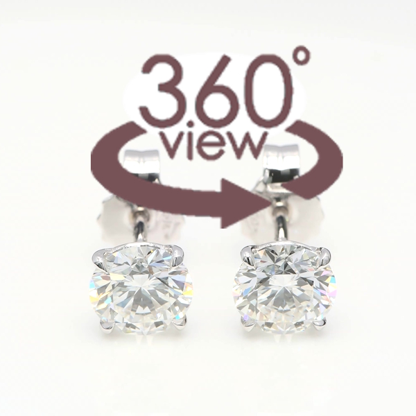 Boucles d’oreilles diamant Poésies en or blanc 18k à griffes en Martini
