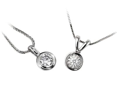 Pendentifs en diamant et or blanc Subtil et Scintillant
