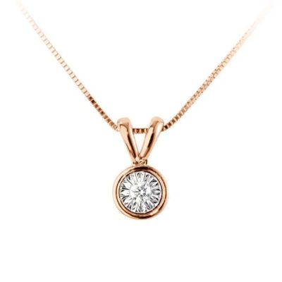 Pendentif or rose et diamant Scintillant