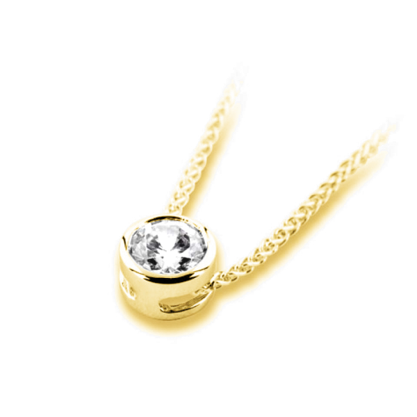 Pendentif diamant serti clos or jaune Clearance