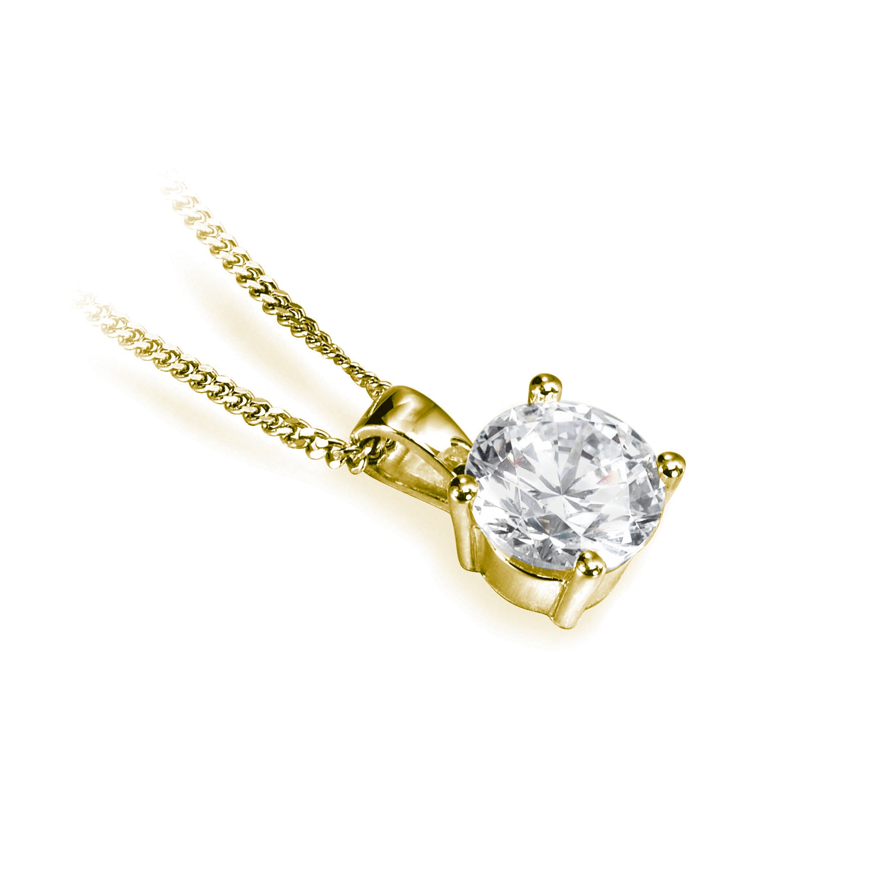 Pendentif solitaire diamant or jaune best sale