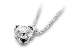 Pendentif diamant solitaire en or blanc 18k Sublime